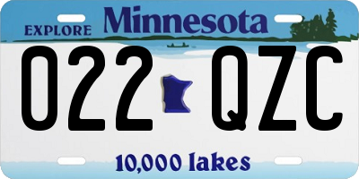 MN license plate 022QZC