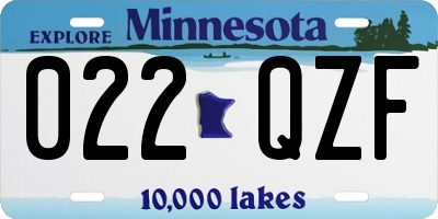 MN license plate 022QZF
