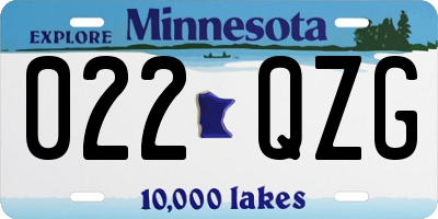 MN license plate 022QZG