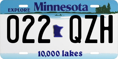 MN license plate 022QZH