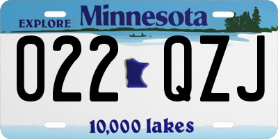 MN license plate 022QZJ