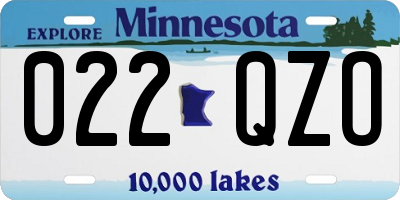 MN license plate 022QZO
