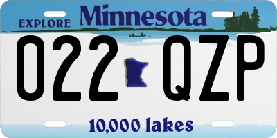 MN license plate 022QZP