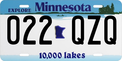MN license plate 022QZQ