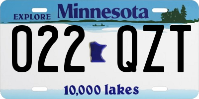MN license plate 022QZT