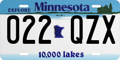 MN license plate 022QZX