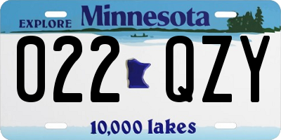 MN license plate 022QZY