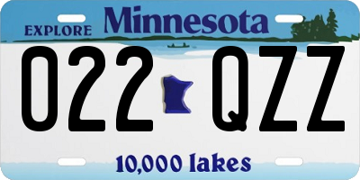 MN license plate 022QZZ