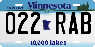 MN license plate 022RAB