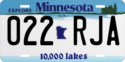 MN license plate 022RJA
