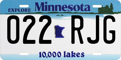 MN license plate 022RJG