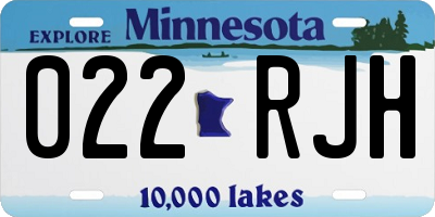 MN license plate 022RJH