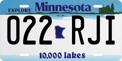 MN license plate 022RJI