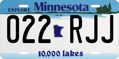 MN license plate 022RJJ