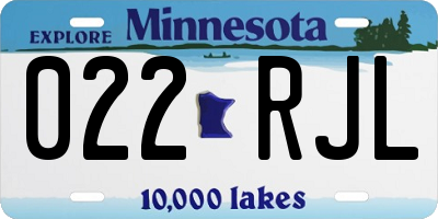 MN license plate 022RJL