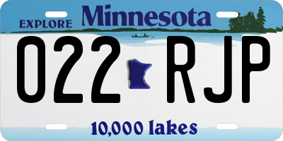 MN license plate 022RJP
