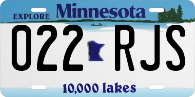 MN license plate 022RJS