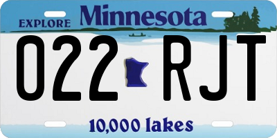MN license plate 022RJT