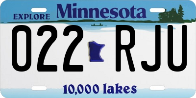 MN license plate 022RJU