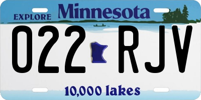 MN license plate 022RJV