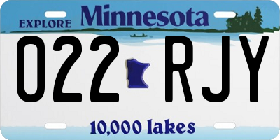 MN license plate 022RJY