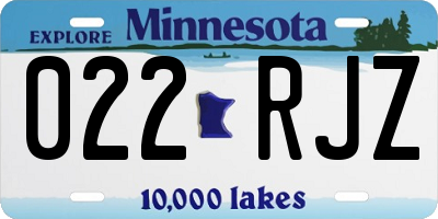 MN license plate 022RJZ
