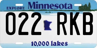 MN license plate 022RKB