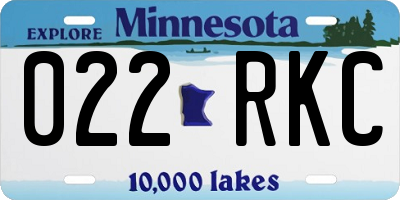 MN license plate 022RKC
