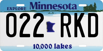 MN license plate 022RKD