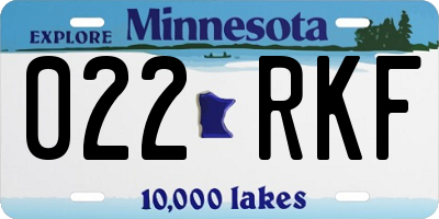 MN license plate 022RKF