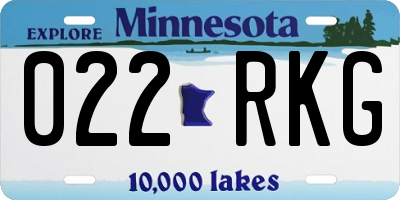 MN license plate 022RKG