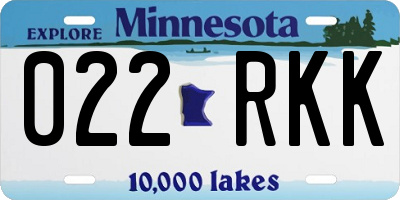 MN license plate 022RKK