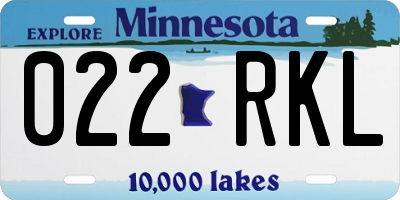 MN license plate 022RKL