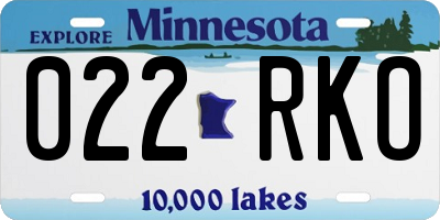 MN license plate 022RKO