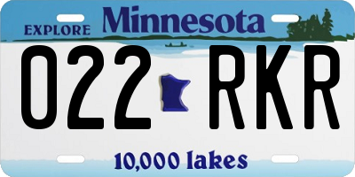 MN license plate 022RKR