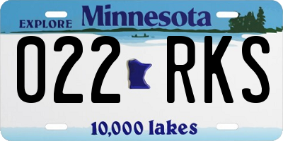 MN license plate 022RKS