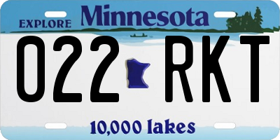 MN license plate 022RKT