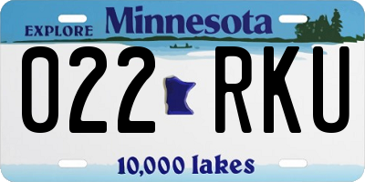 MN license plate 022RKU