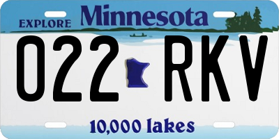 MN license plate 022RKV