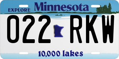 MN license plate 022RKW