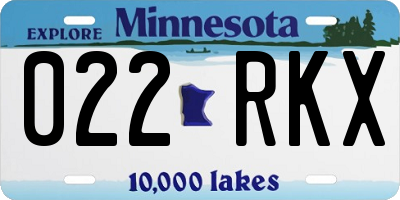 MN license plate 022RKX