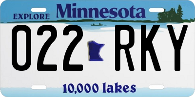 MN license plate 022RKY