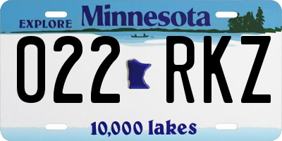 MN license plate 022RKZ