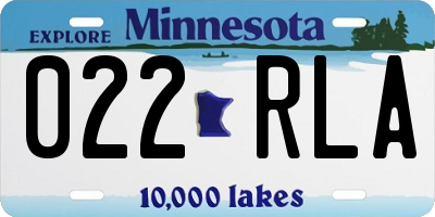 MN license plate 022RLA