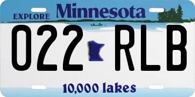 MN license plate 022RLB