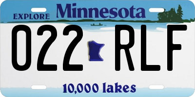 MN license plate 022RLF