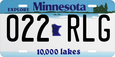 MN license plate 022RLG