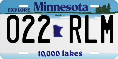 MN license plate 022RLM