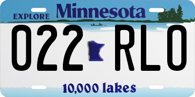 MN license plate 022RLO