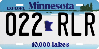 MN license plate 022RLR